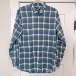 Vineyard Vines Whale Shirt Plaid Button Down Performance XL 18
